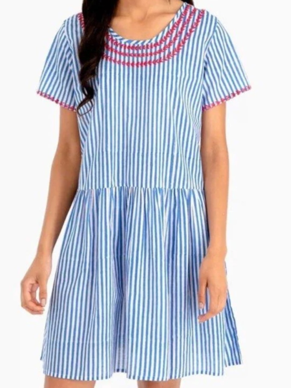 Tuckernuck Pink City Prints Blue Striped Mini Dress